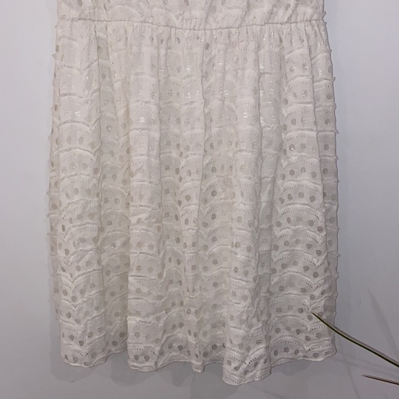 Molly Bracken Off White Mini Laced Dress Short Sleeves - Picture 6 of 10